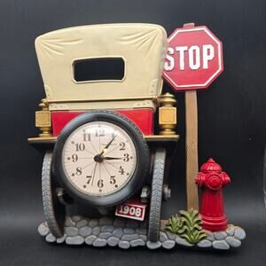 Burwood Antique Car Wall Clock Plastic New Haven Vintage Automobilia